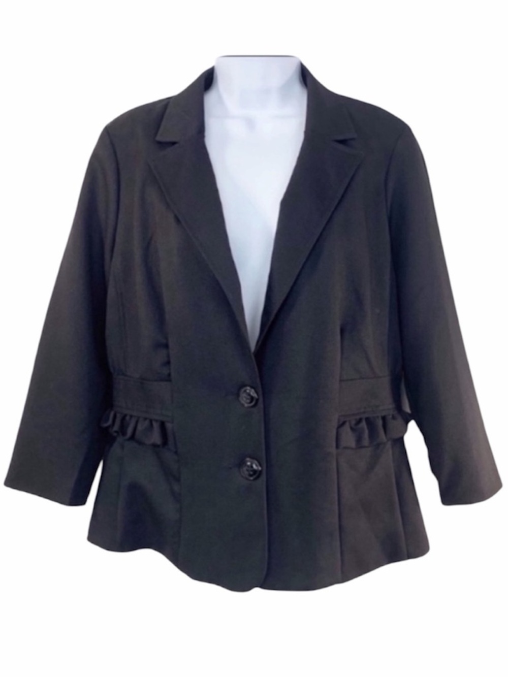 CHARLOTTE RUSSE lined blazer jacket L 
ruffle trim